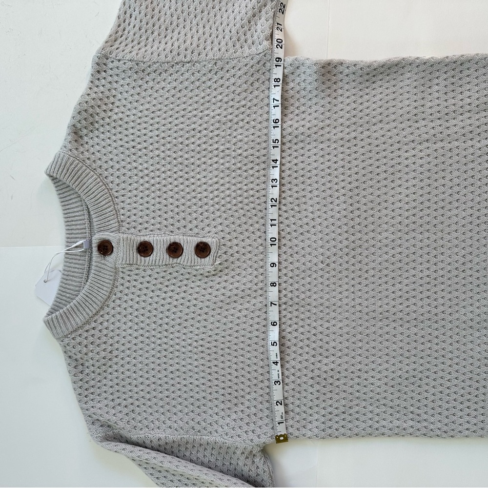 Waffle Knit Henley Lounge Set Oatmeal Beige Medium Cozy Knit (Everlane like) - Picture 9 of 15